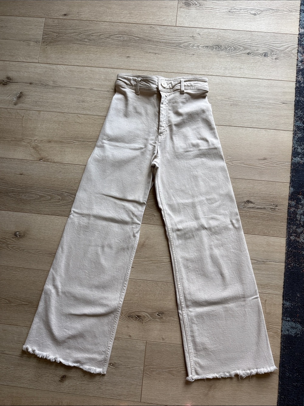 Zara Cream Wide Leg Flare Jeans